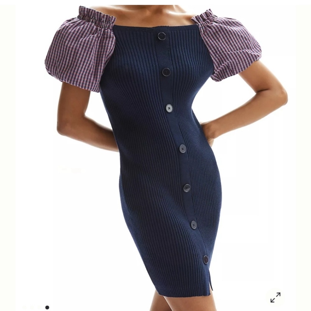 ANTHROPOLOGIE MAEVE PUFF-SLEEVED MINI DRES